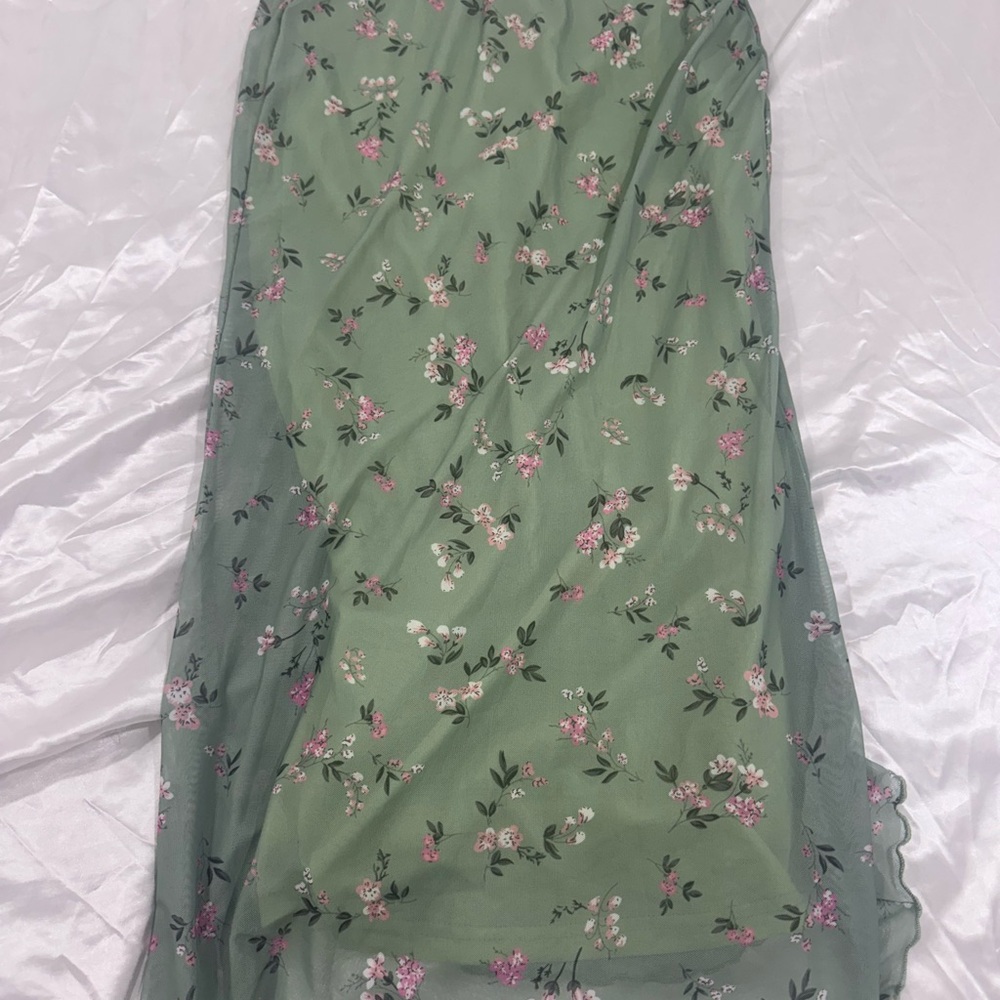 Floral Green Skirt